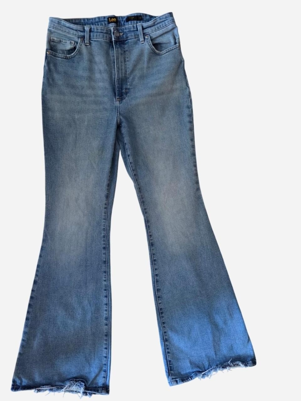 Lee Women's Medium Blue High Rise Flare Jeans